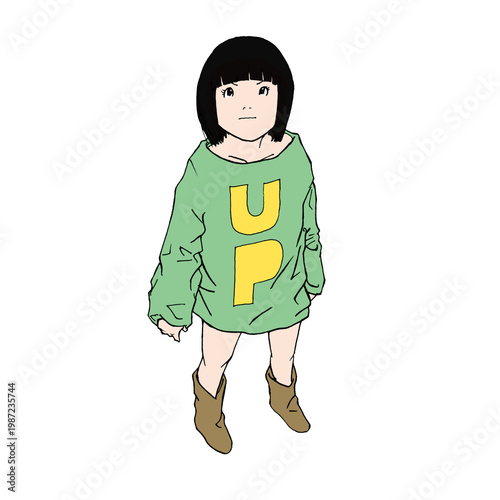 未来に向けて顔をあげる女の子（col、jpg）