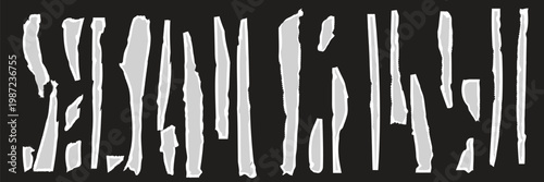 Torn paper abstract art for creative collage design, vector illustration