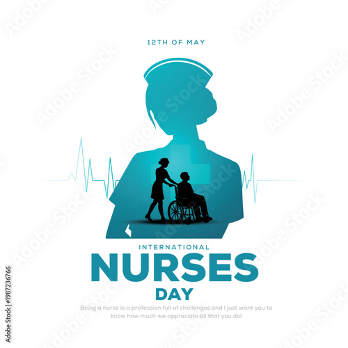 12 May. happy International Nurse Day background. Creative Vector illustration design. thank you nurses.