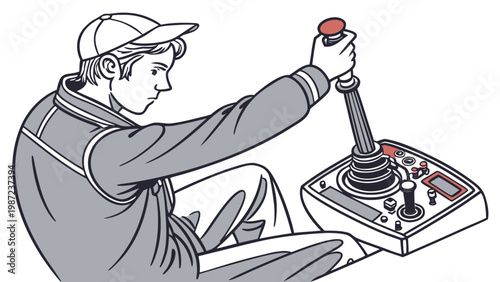 Manual Car Gear Shift Driving Concept Illustration