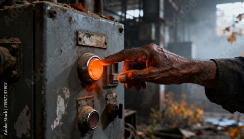 Instant result concept, button click with immediate effect glow