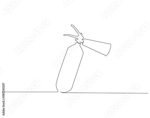 Fire extinguisher continuous line. Continuous one line drawing of Fire extinguisher. Safety equipment concept. Single line drawing