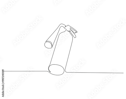 Fire extinguisher continuous line. Continuous one line drawing of Fire extinguisher. Safety equipment concept. Single line drawing