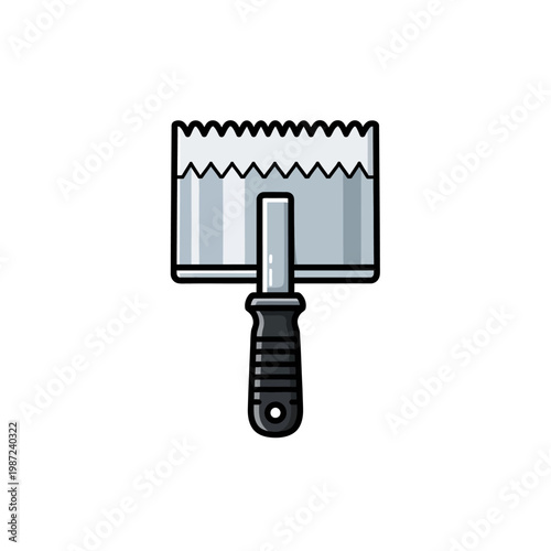 A black-handled utility knife with a serrated edge blade