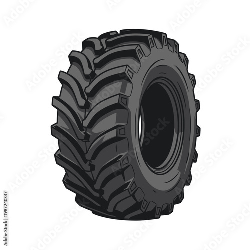Heavy-duty agricultural tractor tire with deep tread pattern for optimal traction