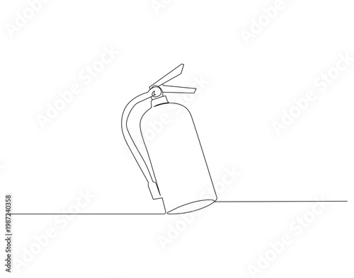 Fire extinguisher continuous line. Continuous one line drawing of Fire extinguisher. Safety equipment concept. Single line drawing