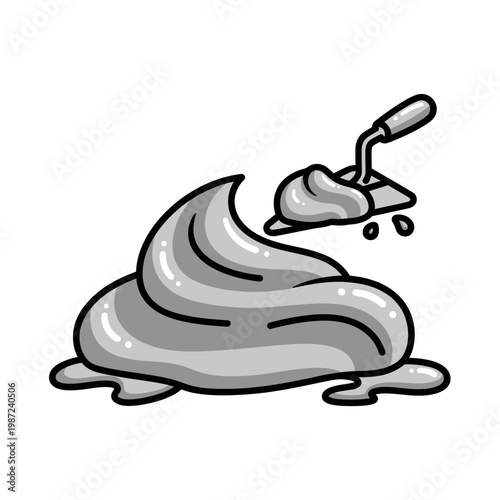 A whimsical depiction of a poop with a motorcycle handlebar on its back