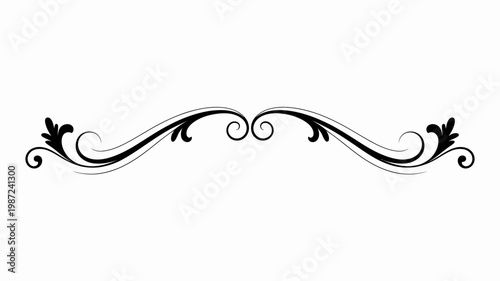 An elegant black flourish design curves gracefully across the image resembling a decorative separator or ornamental divider high quality professional detailed modern stylish clean crisp vibrant