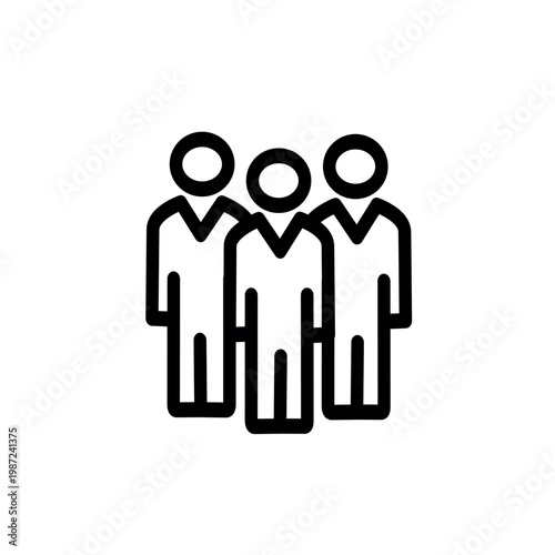 Group of people icon. People queue  vector icon. Vector graphic, not Artificial Intelligence, logo illustration. Replaceable vector design.