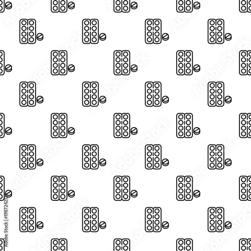 Medical tablets and blister packs creating a repeating health care background