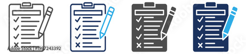 examination business icon set multi concept
