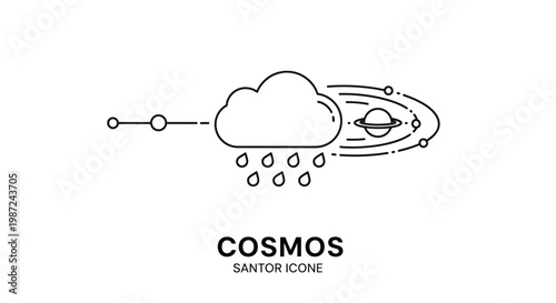 Cosmos Space Cloud Icon Design.