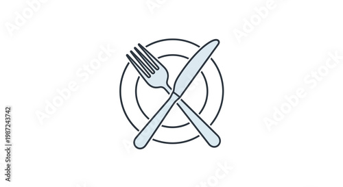 Crossed Knife and Fork Icon.