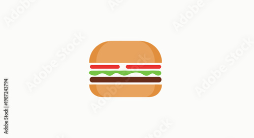 Delicious Burger Icon Isolated.