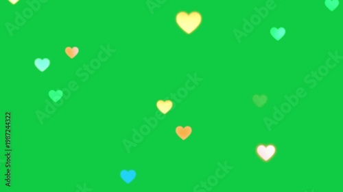 Love Hearts Glow VFX Green Screen Romantic Particle Effect