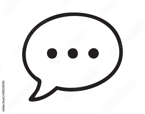 Speech bubble indicating ongoing conversation, minimal chat icon representing messaging, support, and realtime reply ideal for chatbot, customer service, or community engagement scenes