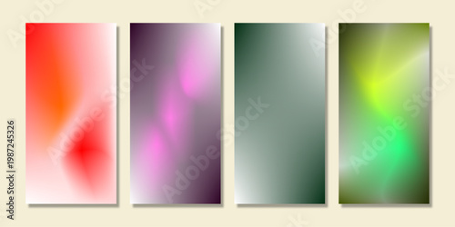 Abstract Blurred Gradient Soft Background Set