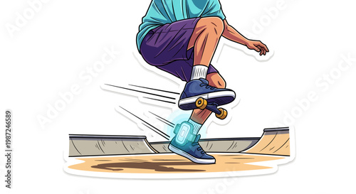 Teenager performing skateboard tricks on a ramp