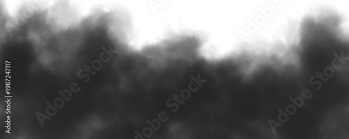 Tableau sur toile Realistic Smoke Overlay, Black Fog Mist Effect for Dark Atmospheric Photo Editin