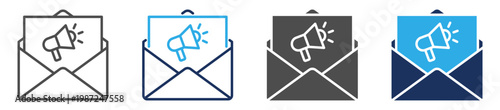 email marketing icon set multi concept