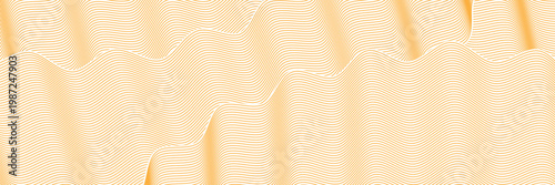Yellow instant noodle, pasta and spaghetti texture with geometric wavy lines. Ramen, pasta vector pattern. Background abstract food illustration