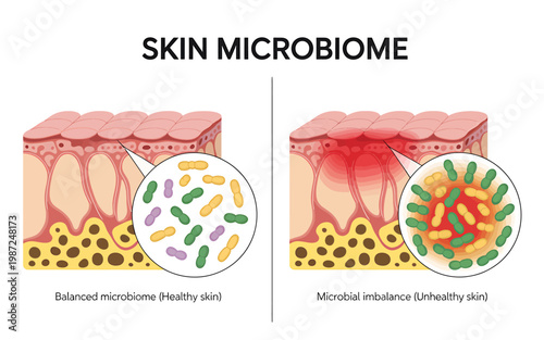 Skin microbiome comparison of healthy and unhealthy skin sections
