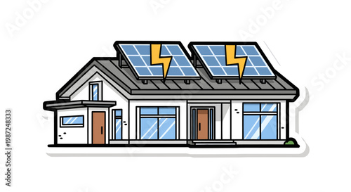house with solar panels on roof eco friendly home