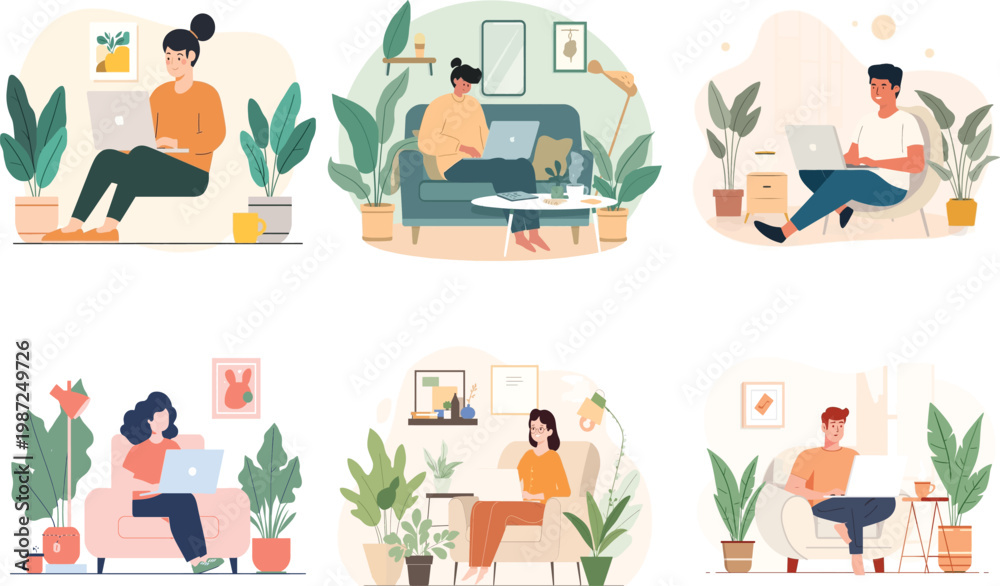 Fototapeta premium Set of business people icons vector illustration showing office workers in cartoon style