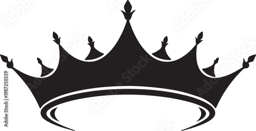 A black crown on a white background