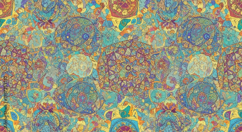 Vibrant Bohemian Paisley Fabric Pattern - Intricate Floral Textile Design
