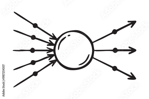 Distribution of directional network pathways. Illustrates routing and flow in network diagrams. Depicts directional pathways and flow of data within network diagrams and process illustrations