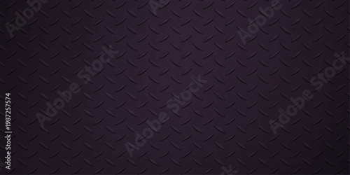 Seamless dark black leather texture background featuring a sleek carbon fiber pattern and metallic gray grid design for a modern vector material backdrop