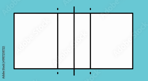 Simple tennis court graphic illustration.