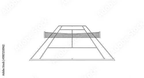 A detailed drawing of a tennis net.