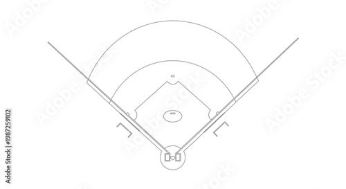 Baseball field layout illustration.