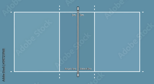 A blueprint of a tennis court layout.