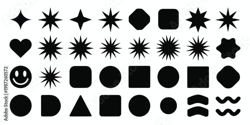 A collection of black silhouette human figures representing groups, teamwork, leadership, and individual people in various poses.