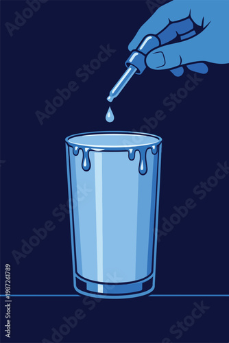 Market Saturation Concept with Overflowing Glass and Excess Demand Spillover Symbolizing Oversupply Limits and Competitive Entry Barrier Illustration