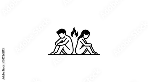 Couple Facing Away with Flame Between Them