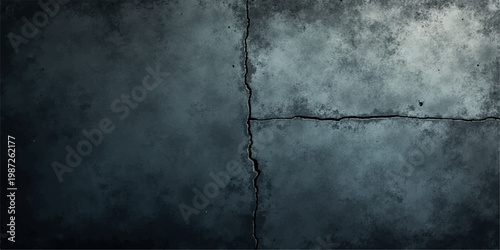 A dark vintage grunge wall background features a distressed grey surface pattern with hints of storm clouds and moody smoke textures for a dramatic industrial design backdrop