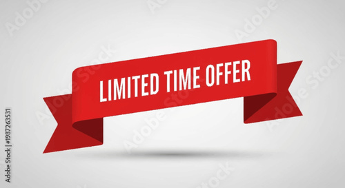 Red Ribbon Banner Announcing a Limited Time Offer for Promotions.