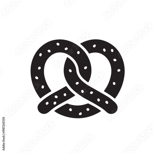 Salted Baked Pretzel Knot Icon Isolated on Transparent Background