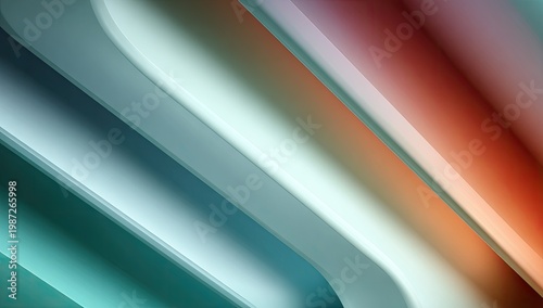 Smooth, diagonal bands of color shift from teal to orange