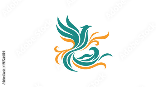 Elegant Phoenix Bird Logo Design