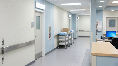 Modern Hospital Interior Corridor