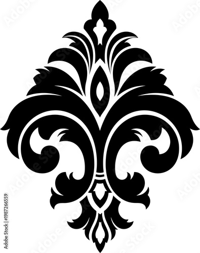 Black and white fleurdelis decorative design element vector