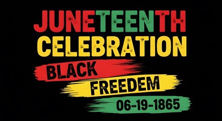 Juneteenth celebration honoring black freedom and emancipation with vibrant colors