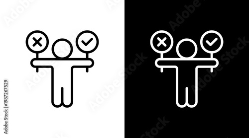 Vote White Icon Set Design