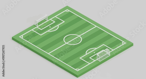 a green soccer field with white lines.