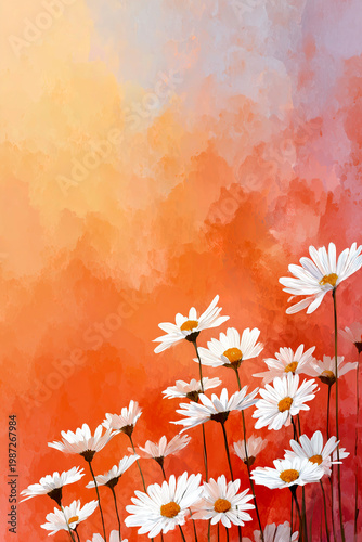 Background with daisies on it